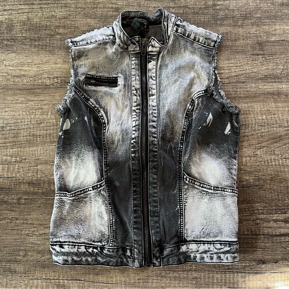 Lip Service Black and Gray Denim Vest - Picture 1 of 12
